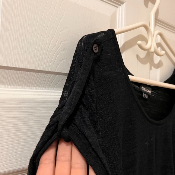 bebe black long top fit med-large - Picture 3 of 11
